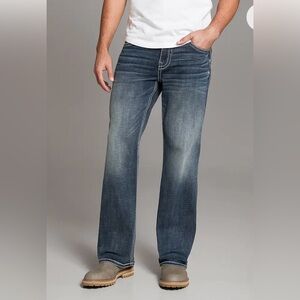 BKE Men's Relaxed Jeans in Dark Blue